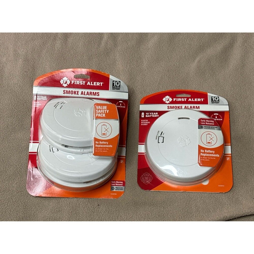 Lot of 3 New Sealed Total First Alert Smoke Detector Alarm 1046736 and 1046731